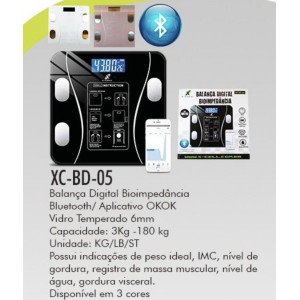 BALANÇA_CORPORAL BIOIMPEDANCIA BLUETOOTH_DIGITAL_180KG (XCBD05)