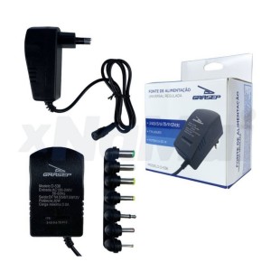 FONTE UNIVERSAL_7PLUG REGULAVEL_3V/4.5V/5V/6V/7.5V/9V/12V (LD668)