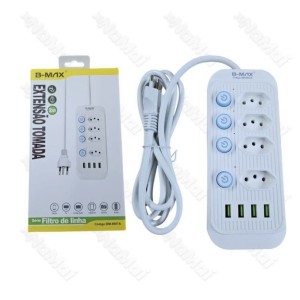 FILTRO_LINHA 4XTOMADA&4USB&1USBC_C/INTERUPTOR 2M (BM8697A/BM8696A)