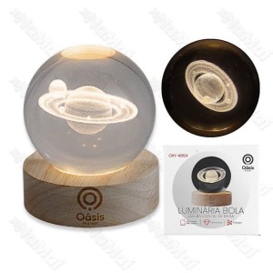 LUMINARIA BOLA_CRISTAL ANEIS_SATURNO (OIH4854)