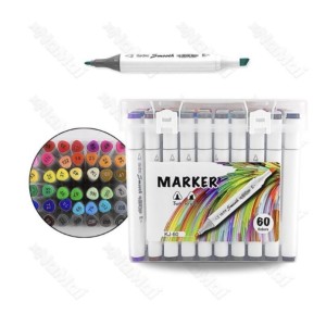 KIT_CANETA&ESTOJO_ACRILICO 60XCOLORIR 2PONTAS (KJ60)