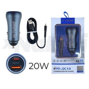 KIT_VEICULAR TYPEC_20W_PD&USB METAL (T822C)