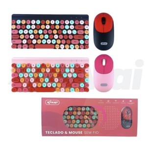 KIT_DONGUE MOUSE&TECLADO S/FIO_TECLAS_REDONDAS (KPTE112)